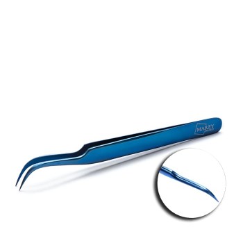 Pinzette für Wimpernverlängerungen Blau Nr. 03