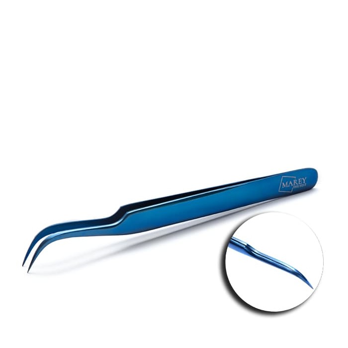 Pinzette für Wimpernverlängerungen Blau Nr. 03