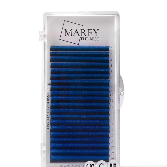 Bunte Wimpern Blau MIX 7-12 (Locken: B; C; CC)