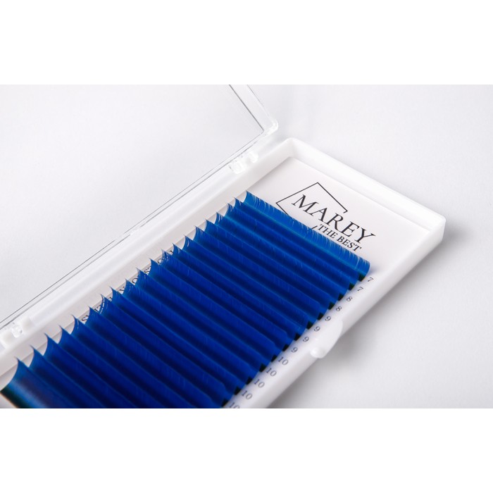 Eyelash Extensions - 1 Colored lashes Blue mix 7-12 (Curl: B; C; CC)
