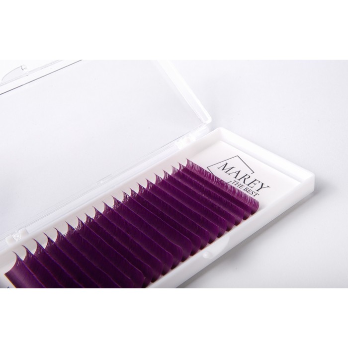 Wimpernextensions - 1 Bunte Wimpern Lila MIX 7-12 (Locken: B; C; CC)