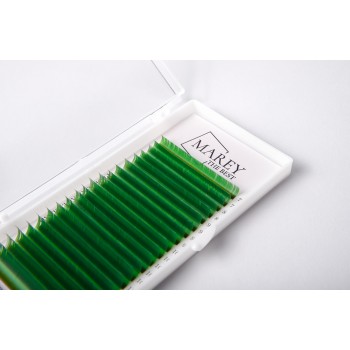 Colored lashes Green mix 7-12 (Curl: B; C; CC)