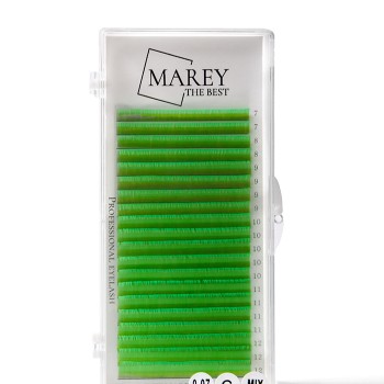 Bunte Wimpern Neon-grüne MIX 7-12 (Locken: B; C; CC) 