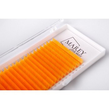 Colored lashes neon-orange mix 7-12 (Curl: B; C; CC) 