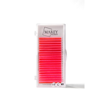 Colored lashes Neon pink mix 7-12 (Curl: B; C; CC)