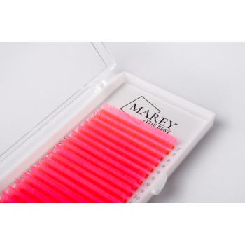 Colored lashes Neon pink mix 7-12 (Curl: B; C; CC)