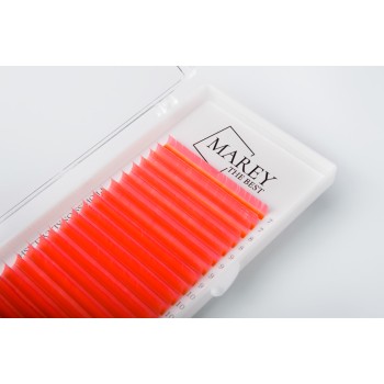 Colored lashes Neon red mix 7-12 (Curl: B; C; CC)