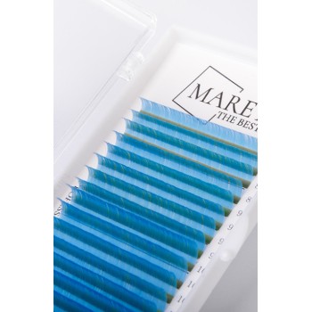 Colored lashes Neon Blue mix 7-12 (Curl: B; C; CC)