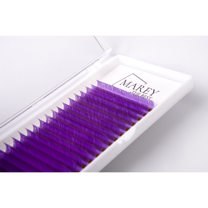 Eyelash Extensions - 1 Colored lashes Neon purple mix 7-12 (Curl: B; C; CC) 