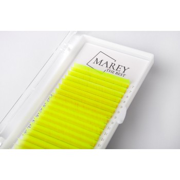 Colored lashes Neon yellow mix 7-12 (Curl: B; C; CC) 