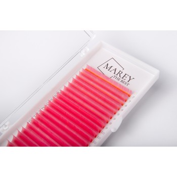 Colored lashes Pink mix 7-12 (Curl: B; C; CC)
