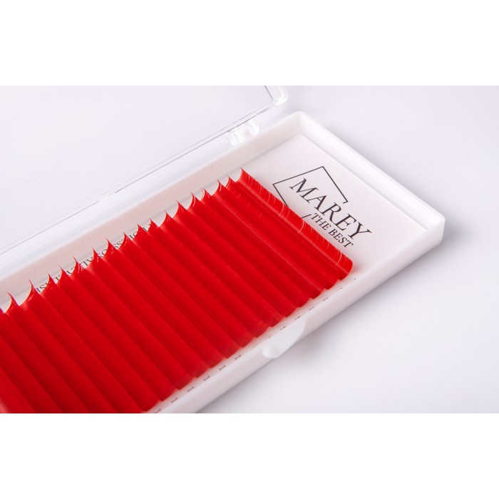 Eyelash Extensions - 1 Colored lashes Red mix 7-12 (Curl: B; C; CC)