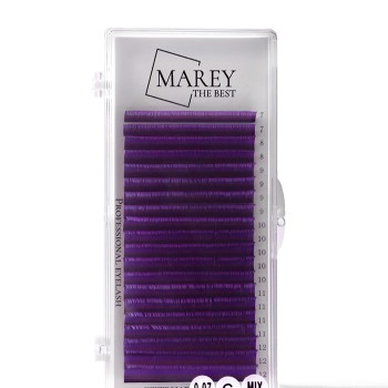 Bunte Wimpern Violett MIX 7-12 (Locken: B; C; CC)